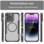 غطاء هاتف شفاف بنسيج ألياف الكربون MagSafe، لهاتف iPhone 11 Pro