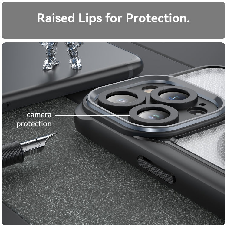 غطاء هاتف شفاف بنسيج ألياف الكربون MagSafe، لهاتف iPhone 11 Pro