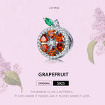 S925 Sterling Silver Fruit Red Pomelo Beads DIY Bracelet Necklace Accessories