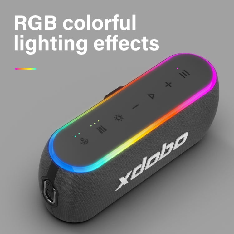 Xdobo X8 III BT5.3 IPX7 Wireless Speaker with RGB Light, Support Bluetooth/TF Card/USB/AUX, X8 III