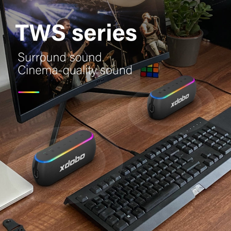 Xdobo X8 III BT5.3 IPX7 Wireless Speaker with RGB Light, Support Bluetooth/TF Card/USB/AUX, X8 III