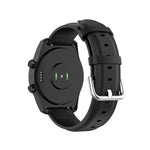 22mm Leather Strap with Round Tail Buckle, For Ticwatch Pro 2020, For Huawei Watch GT2E, For Samsung Galaxy Watch 3 45mm