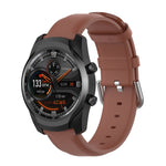 22mm Leather Strap with Round Tail Buckle, For Ticwatch Pro 2020, For Huawei Watch GT2E, For Samsung Galaxy Watch 3 45mm