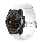 22mm Leather Strap with Round Tail Buckle, For Ticwatch Pro 2020, For Huawei Watch GT2E, For Samsung Galaxy Watch 3 45mm