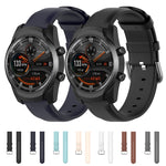 22mm Leather Strap with Round Tail Buckle, For Ticwatch Pro 2020, For Huawei Watch GT2E, For Samsung Galaxy Watch 3 45mm