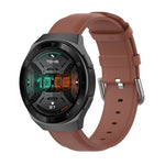 22mm Leather Strap with Round Tail Buckle, For Ticwatch Pro 2020, For Huawei Watch GT2E, For Samsung Galaxy Watch 3 45mm