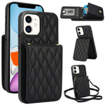 YM015 Crossbody Rhombic Card Bag RFID Phone Case, For iPhone 14 Pro Max, For iPhone 13 Pro Max, For iPhone 13 Pro, For iPhone 13, For iPhone 12 / 12 Pro, For iPhone 12 Pro Max, For iPhone 11 Pro Max, For iPhone 11