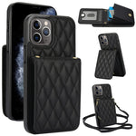 YM015 Crossbody Rhombic Card Bag RFID Phone Case, For iPhone 11 Pro