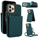 YM015 Crossbody Rhombic Card Bag RFID Phone Case, For iPhone 14 Pro Max, For iPhone 13 Pro Max, For iPhone 13 Pro, For iPhone 13, For iPhone 12 / 12 Pro, For iPhone 12 Pro Max, For iPhone 11 Pro Max, For iPhone 11