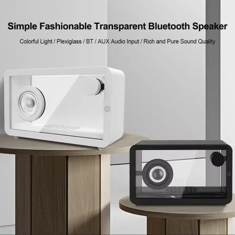 M8 Simple Fashion Transparent Bluetooth Speaker Subwoofer with Ambient Light