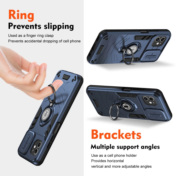 حافظة هاتف مع حامل حلقة Camshield، لهاتف iPhone 11
