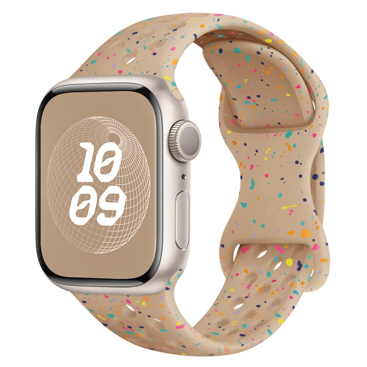 Hole Style Butterfly Buckle Camouflage Silicone Watch Band, For Apple Watch Series 10 46mm, For Apple Watch Series 10 42mm, For Apple Watch SE 2023 44mm, For Apple Watch SE 2023 40mm