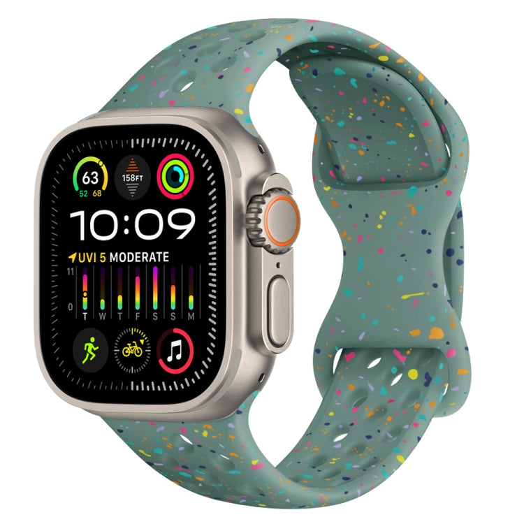 Hole Style Butterfly Buckle Camouflage Silicone Watch Band, For Apple Watch Ultra 2 49mm, For Apple Watch Series 9 45mm, For Apple Watch Series 9 41mm, For Apple Watch Ultra 49mm