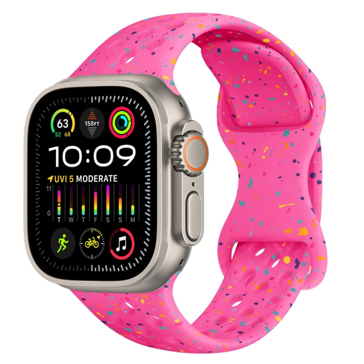 Hole Style Butterfly Buckle Camouflage Silicone Watch Band, For Apple Watch Ultra 2 49mm, For Apple Watch Series 9 45mm, For Apple Watch Series 9 41mm, For Apple Watch Ultra 49mm