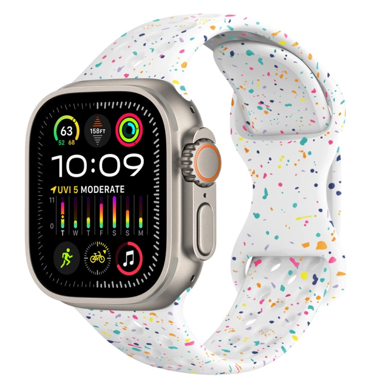 Hole Style Butterfly Buckle Camouflage Silicone Watch Band, For Apple Watch Ultra 2 49mm, For Apple Watch Series 9 45mm, For Apple Watch Series 9 41mm, For Apple Watch Ultra 49mm