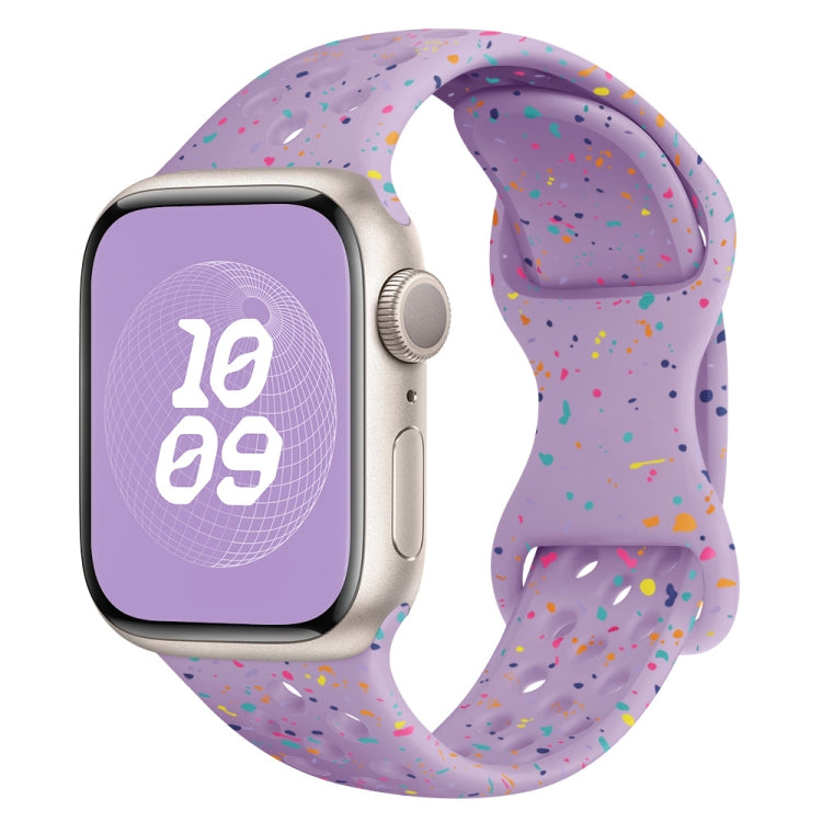 Hole Style Butterfly Buckle Camouflage Silicone Watch Band, For Apple Watch Series 6 40mm, For Apple Watch Series 6 44mm, For Apple Watch Series 5 44mm, For Apple Watch Series 5 40mm