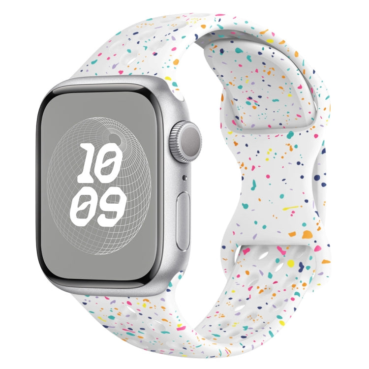 Hole Style Butterfly Buckle Camouflage Silicone Watch Band, For Apple Watch Series 4 44mm, For Apple Watch Series 4 40mm, For Apple Watch Series 3 38mm, For Apple Watch Series 3 42mm