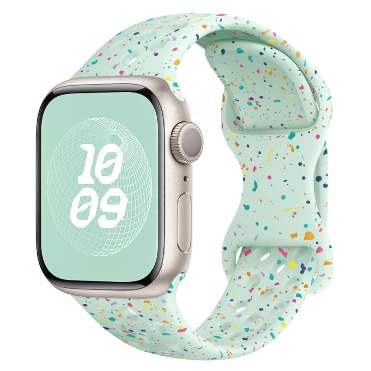 Hole Style Butterfly Buckle Camouflage Silicone Watch Band, For Apple Watch Series 4 44mm, For Apple Watch Series 4 40mm, For Apple Watch Series 3 38mm, For Apple Watch Series 3 42mm