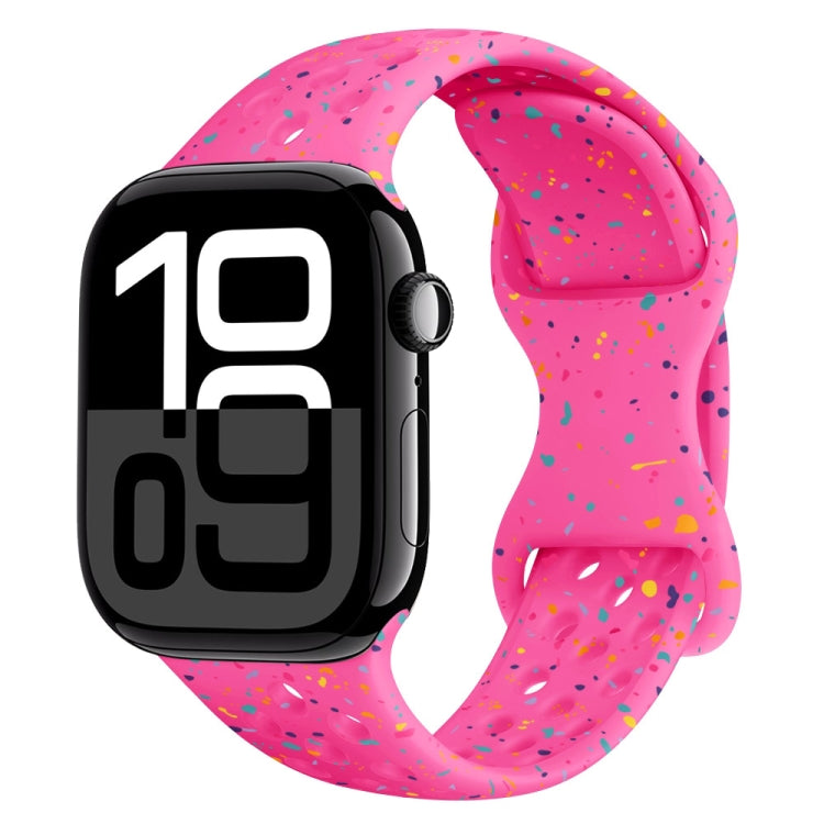 Hole Style Butterfly Buckle Camouflage Silicone Watch Band, For Apple Watch Series 10 46mm, For Apple Watch Series 10 42mm, For Apple Watch SE 2023 44mm, For Apple Watch SE 2023 40mm