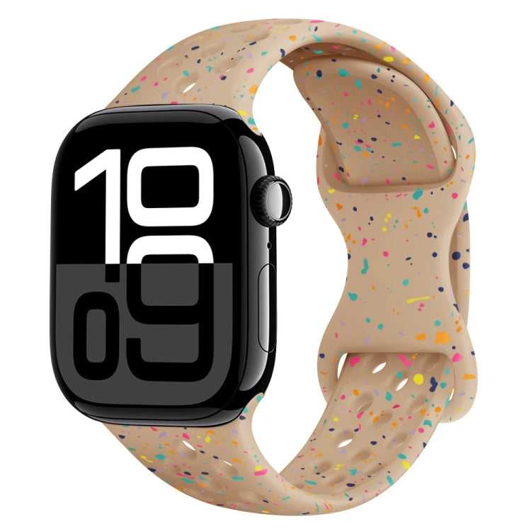 Hole Style Butterfly Buckle Camouflage Silicone Watch Band, For Apple Watch Series 10 46mm, For Apple Watch Series 10 42mm, For Apple Watch SE 2023 44mm, For Apple Watch SE 2023 40mm