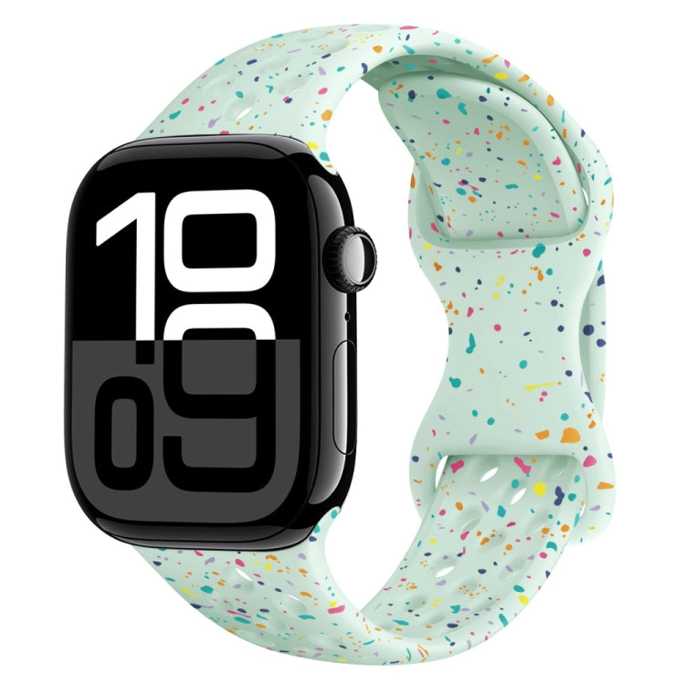 Hole Style Butterfly Buckle Camouflage Silicone Watch Band, For Apple Watch Series 10 46mm, For Apple Watch Series 10 42mm, For Apple Watch SE 2023 44mm, For Apple Watch SE 2023 40mm