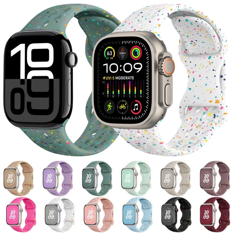 Hole Style Butterfly Buckle Camouflage Silicone Watch Band, For Apple Watch Series 8 41mm, For Apple Watch Series 8 45mm, For Apple Watch SE 2022 40mm, For Apple Watch SE 2022 44mm