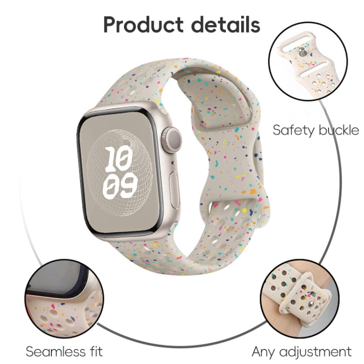 Hole Style Butterfly Buckle Camouflage Silicone Watch Band, For Apple Watch Series 8 41mm, For Apple Watch Series 8 45mm, For Apple Watch SE 2022 40mm, For Apple Watch SE 2022 44mm