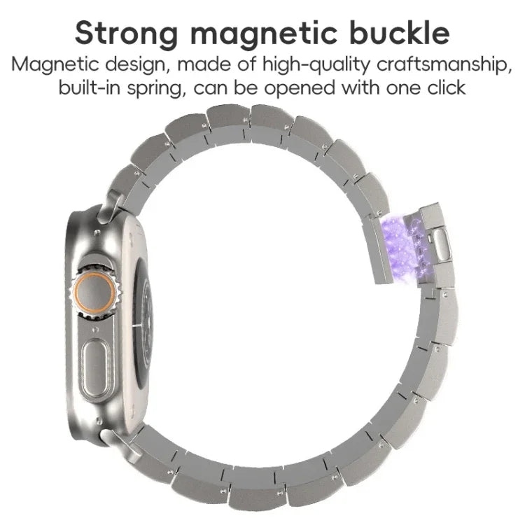 One-Bead Magnetic Buckle Titanium Metal Watch Band, For Apple Watch Series 10 46mm, For Apple Watch Series 10 42mm, For Apple Watch SE 2023 44mm, For Apple Watch SE 2023 40mm, For Apple Watch Ultra 2 49mm, For Apple Watch Series 9 45mm                 ...