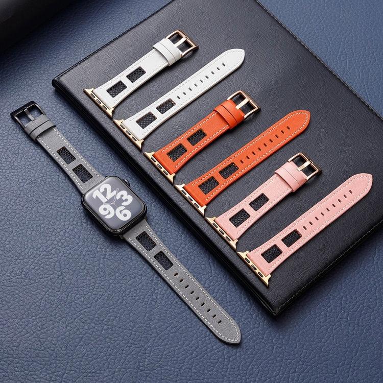 Mesh Calfskin Genuine Leather Watch Band, For Apple Watch Series 4 44mm, For Apple Watch Series 4 40mm, For Apple Watch Series 3 38mm, For Apple Watch Series 3 42mm, For Apple Watch Series 2 42mm, For Apple Watch Series 2 38mm