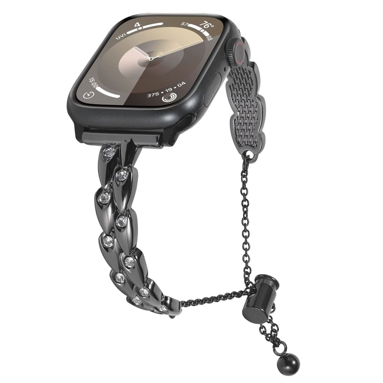 Rhinestone Peacock Metal Bracelet Watch Band, For Apple Watch SE 2023 44mm, For Apple Watch SE 2023 40mm, For Apple Watch Ultra 2 49mm, For Apple Watch Series 9 45mm, For Apple Watch Series 9 41mm, For Apple Watch Ultra 49mm, For Apple Watch Series 8 4...