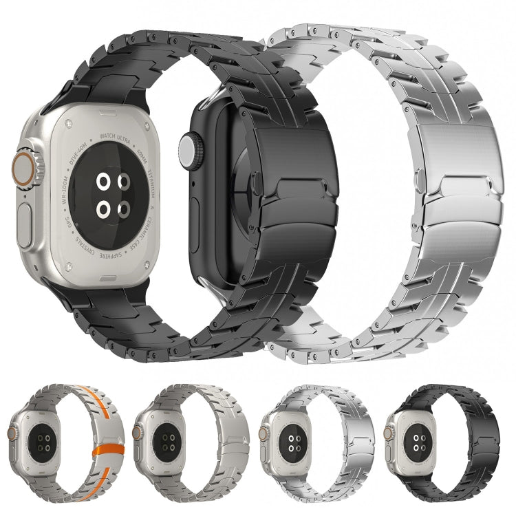 Double Lock Buckle Turtle Titanium Steel Watch Band, For Apple Watch 42mm, For Apple Watch 38mm