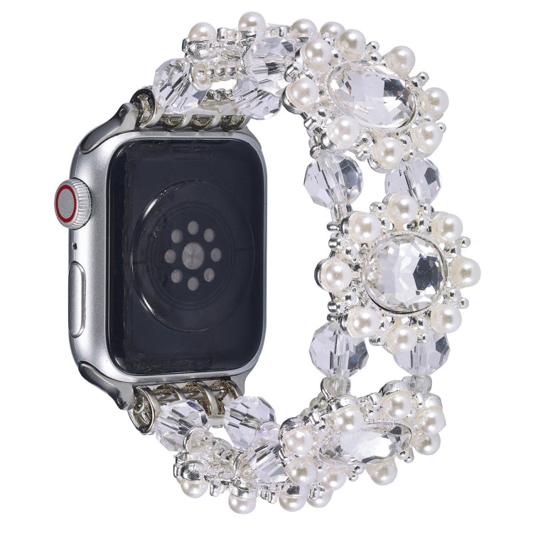 Beaded Pearl Gemstone Bracelet Watch Band, For Apple Watch SE 40mm, For Apple Watch SE 44mm, For Apple Watch Series 6 40mm, For Apple Watch Series 6 44mm, For Apple Watch Series 5 44mm, For Apple Watch Series 5 40mm, For Apple Watch Series 4 44mm      ...