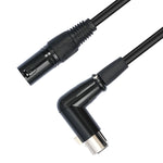 XK041L XLR 3pin Straight Male to Elbow Female Audio Cable, 0.3m, 1m, 2m, 3m, 5m, 10m