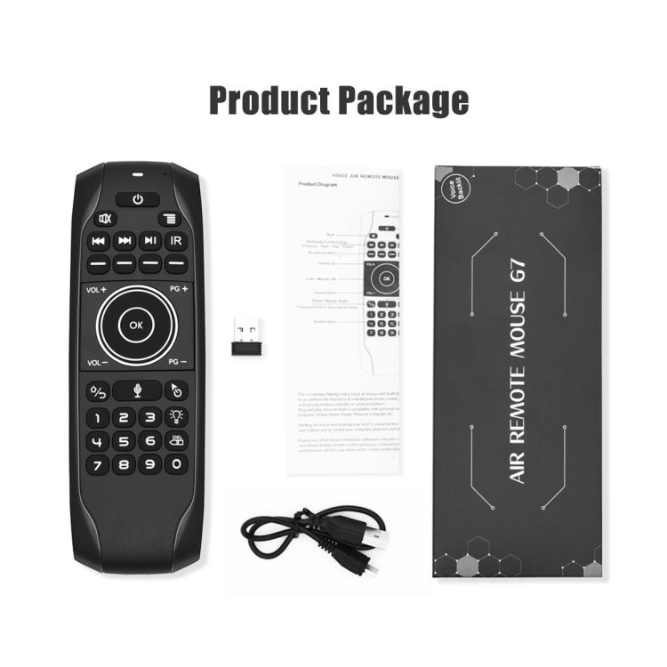 G7V Pro 2.4GHz Fly Air Mouse LED Backlight Wireless Keyboard Remote Control with Gyroscope for Android TV Box / PC, Support Intelligent Voice