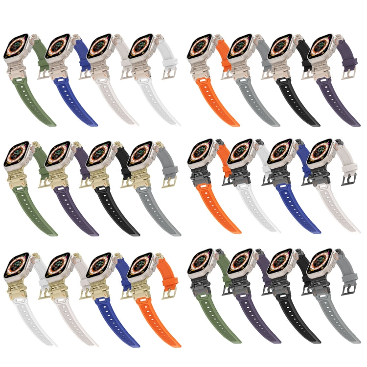 Stainless Steel Connector TPU Watch Band, For Apple Watch Series 7 45mm, For Apple Watch SE 44mm