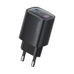 شاحن USAMS CC229 بقوة 30 واط بمنفذي USB + USB-C / Type-C مع شاشة رقمية GaN، المواصفات: قابس الاتحاد الأوروبي، CC229