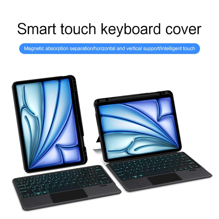 Intelligent Detachable Touch Bluetooth Keyboard Leather Tablet Case with Backlight/Pen Slot, For iPad Pro 13 2024, For iPad Air 13 2024, For iPad Air 11 2024, For iPad Pro 11 2024, For iPad 10.9 2022, For iPad 10.2 2021, For iPad mini 6