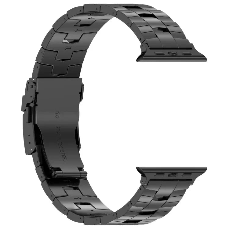Rice Ears Safety Buckle Titanium Alloy Watch Band, For Apple Watch Series 5 44mm, For Apple Watch Series 4 44mm, For Apple Watch Series 3 42mm