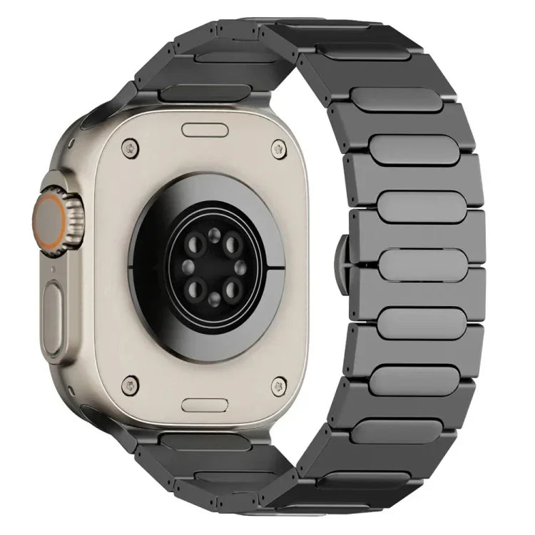 Oval Butterfly Buckle Titanium Alloy Watch Band, For Apple Watch SE 2023 44mm, For Apple Watch Ultra 2 49mm, For Apple Watch Series 9 45mm, For Apple Watch Ultra 49mm, For Apple Watch Series 8 45mm, For Apple Watch SE 2022 44mm                         ...