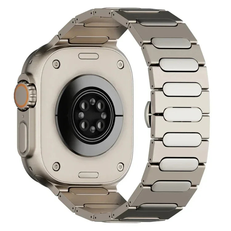 Oval Butterfly Buckle Titanium Alloy Watch Band, For Apple Watch SE 2023 44mm, For Apple Watch Ultra 2 49mm, For Apple Watch Series 9 45mm, For Apple Watch Ultra 49mm, For Apple Watch Series 8 45mm, For Apple Watch SE 2022 44mm                         ...