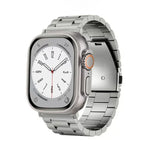 3-Bead Flat Buckle Titanium Alloy Watch Band, For Apple Watch SE 2023 44mm, For Apple Watch SE 2023 40mm, For Apple Watch Ultra 2 49mm, For Apple Watch Series 9 45mm, For Apple Watch Series 9 41mm, For Apple Watch Ultra 49mm, For Apple Watch Series 8 4...