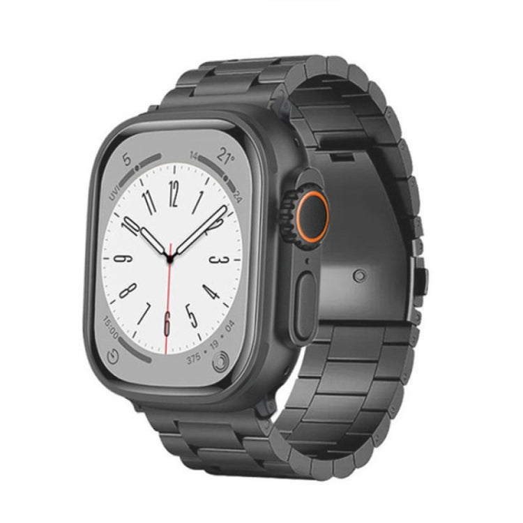 3-Bead Flat Buckle Titanium Alloy Watch Band, For Apple Watch Series 5 44mm, For Apple Watch Series 5 40mm, For Apple Watch Series 4 44mm, For Apple Watch Series 4 40mm, For Apple Watch Series 3 38mm, For Apple Watch Series 3 42mm