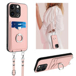 R20 Crossbody Rope Ring Card Holder Phone Case, For iPhone 17 Pro Max, For iPhone 17 Pro, For iPhone 17, For iPhone Air, For iPhone 15 Pro Max, For iPhone 15 Pro, For iPhone 15 Plus, For iPhone 15
