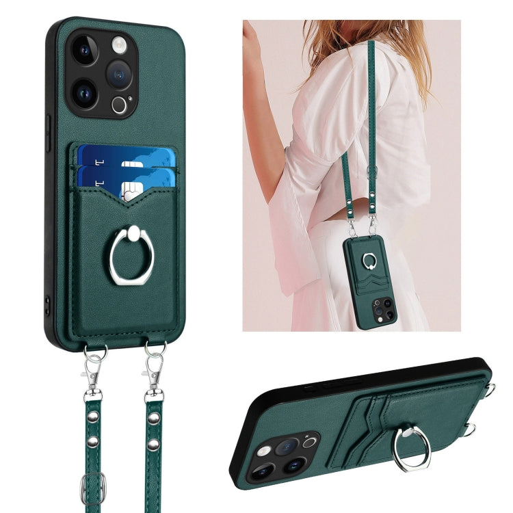 R20 Crossbody Rope Ring Card Holder Phone Case, For iPhone 17 Pro Max, For iPhone 17 Pro, For iPhone 17, For iPhone Air, For iPhone 15 Pro Max, For iPhone 15 Pro, For iPhone 15 Plus, For iPhone 15
