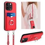 R20 Crossbody Rope Ring Card Holder Phone Case, For iPhone 14 Plus, For iPhone 14, For iPhone 14 Pro, For iPhone 14 Pro Max, For iPhone SE 2022 / SE 2020 / 8, For iPhone 13 Pro Max, For iPhone 13 Pro, For iPhone 13