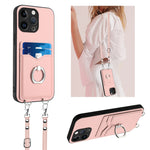 R20 Crossbody Rope Ring Card Holder Phone Case, For iPhone 14 Plus, For iPhone 14, For iPhone 14 Pro, For iPhone 14 Pro Max, For iPhone SE 2022 / SE 2020 / 8, For iPhone 13 Pro Max, For iPhone 13 Pro, For iPhone 13