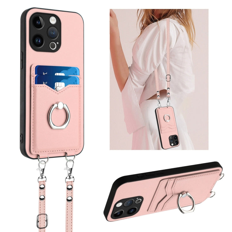 R20 Crossbody Rope Ring Card Holder Phone Case, For iPhone 14 Plus, For iPhone 14, For iPhone 14 Pro, For iPhone 14 Pro Max, For iPhone SE 2022 / SE 2020 / 8, For iPhone 13 Pro Max, For iPhone 13 Pro, For iPhone 13