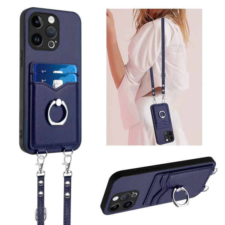 R20 Crossbody Rope Ring Card Holder Phone Case, For iPhone 14 Plus, For iPhone 14, For iPhone 14 Pro, For iPhone 14 Pro Max, For iPhone SE 2022 / SE 2020 / 8, For iPhone 13 Pro Max, For iPhone 13 Pro, For iPhone 13