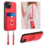 R20 Crossbody Rope Ring Card Holder Phone Case, For iPhone 14 Plus, For iPhone 14, For iPhone 14 Pro, For iPhone 14 Pro Max, For iPhone SE 2022 / SE 2020 / 8, For iPhone 13 Pro Max, For iPhone 13 Pro, For iPhone 13