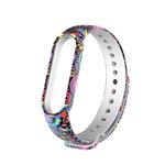 For Xiaomi Mi Band 5 TPU Replacement Strap Watchband, Peacock, Splash Ink, Skull, Butterflies, Colorful Skull, Facebook, Birds and Flowers, Blue Rose, Flamingo, Dog Paw, Stripe, Grass, Yellow Leopard, Gorgeous Starry Sky, Red Lips